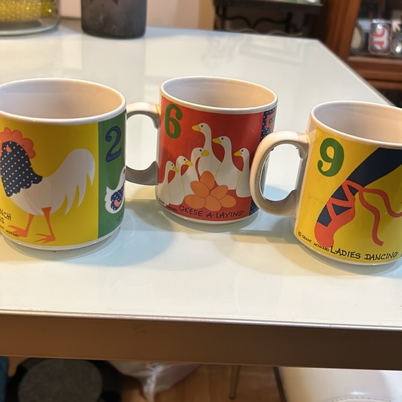 Set of 3 vintage Grant Howard 12 days of Christmas mugs Korea - Picture 2 of 15